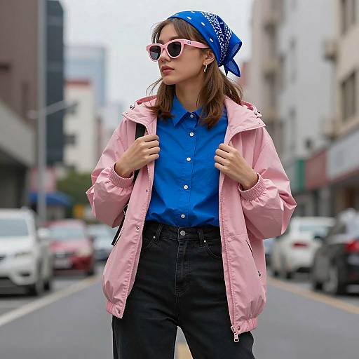 Stylish Young Woman in Urban Setting