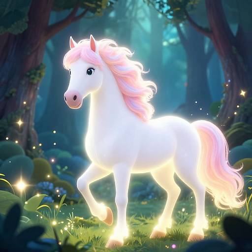 Enchanted Horse in Fairy Tale Forest