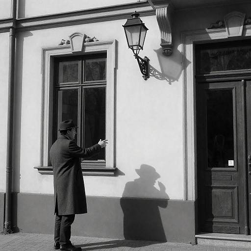 Mysterious Man in Shadowy Streets