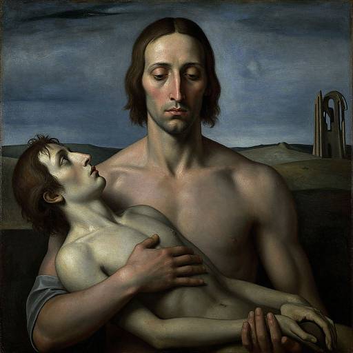 Renaissance Style Oil Painting of Two Men