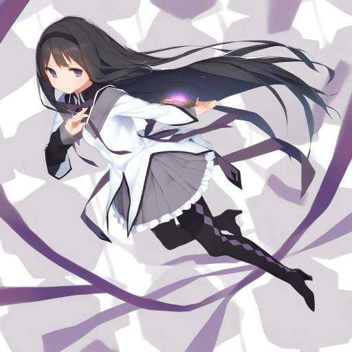 Illustration of Akemi homura (magical girl), mahou shoujo madoka magica in the style of Izumi sai