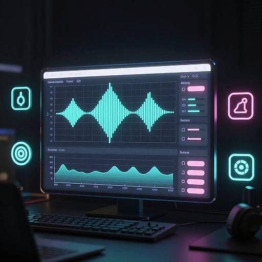 Futuristic Transparent Audio Compressor UI