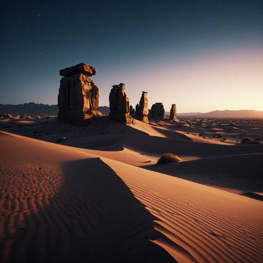 Mystical Desert Dusk Fantasy Render