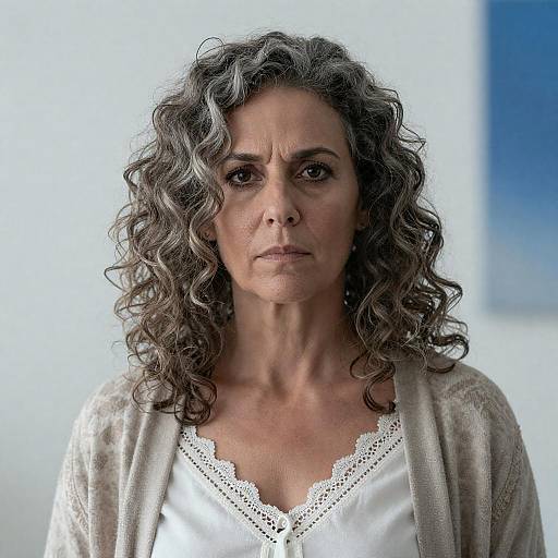 Portrait of a Menacing Middle-Aged Woman