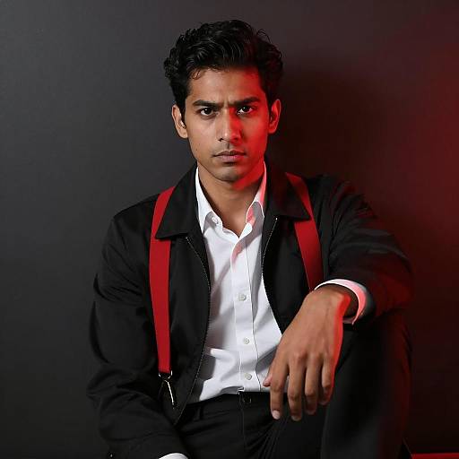 Intense Portrait of a Man in Red