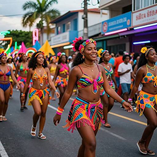 Vibrant Tropical Parade Street Scene