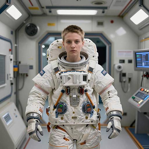 Girl on Space Station