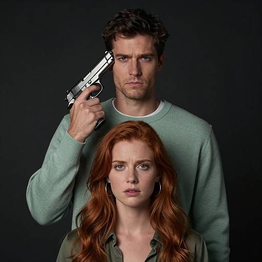 Man Holding Gun to Woman's Head