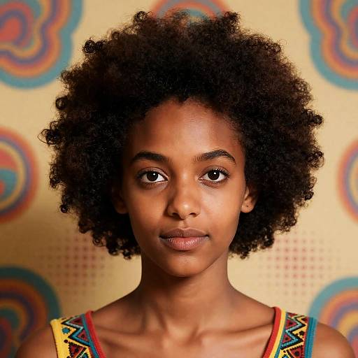 Ethiopian Woman with Psychedelic Background