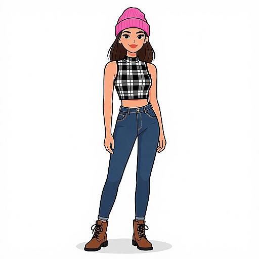 Smiling Woman in Casual Street Style