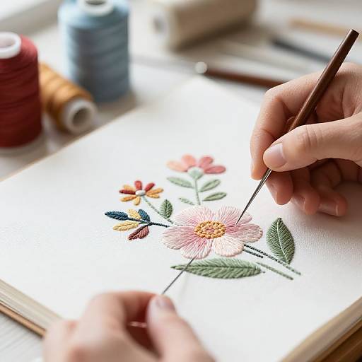 Hand Embroidery Craftsmanship Close-Up