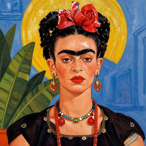 Frida's Vibrant Duality Portrait