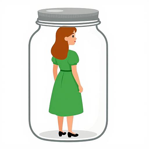 Mason Jar Vector Cartoon Girl