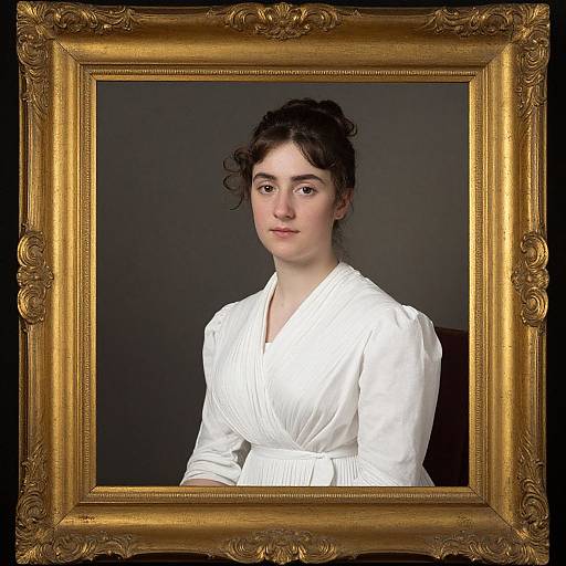 19th Century Woman in White Dress