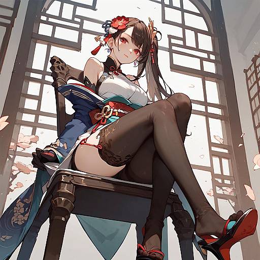 Anime Girl in Traditional Kimono Pose