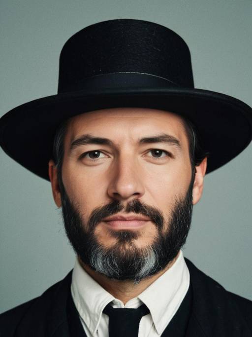 Man in Amish Costume Studio Portrait