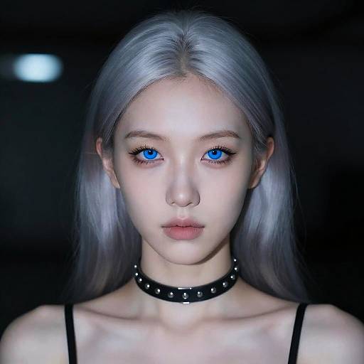 Mystical Portrait of a Silver-Haired Woman