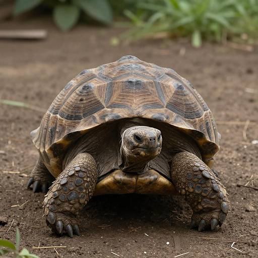 Majestic Tortoise on a Dirt Path