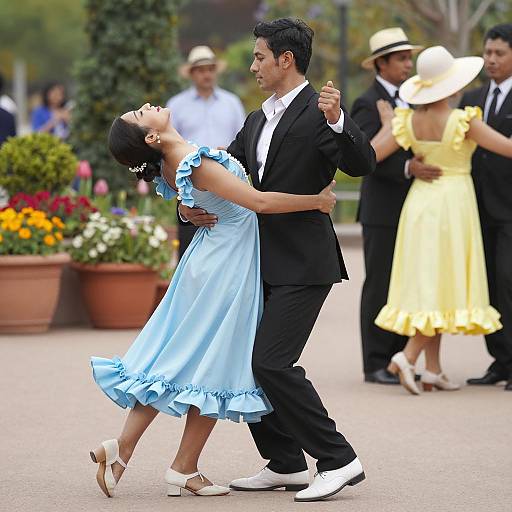 Vibrant Dance Amidst Garden Celebration