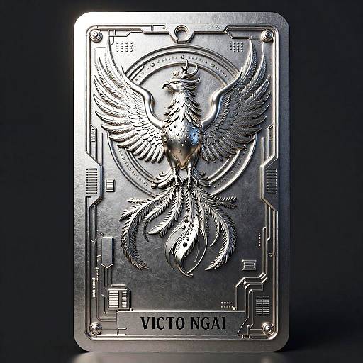 Cyberpunk Phoenix Tarot Card Design