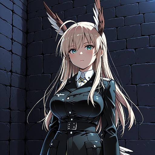 Illustration of Hanna-justina marseille, world witches series in the style of Shiwasu no okina