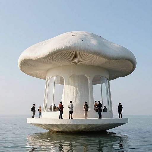 Surreal Floating Mushroom Architecture