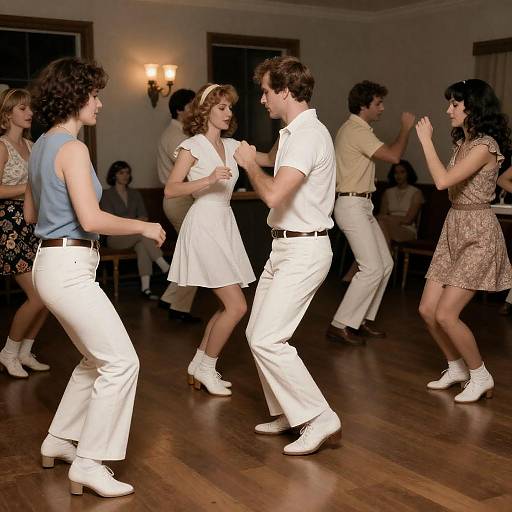1970s Vintage Dance Party in White