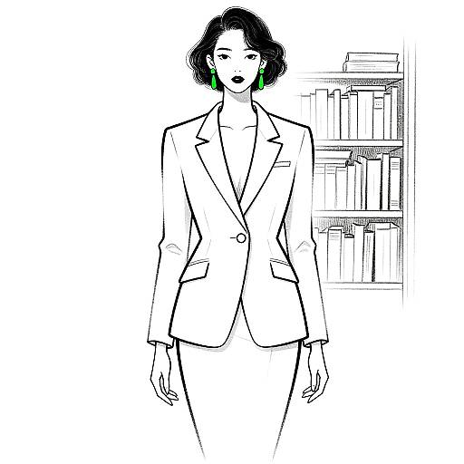 Minimalist Chic Woman in White Blazer