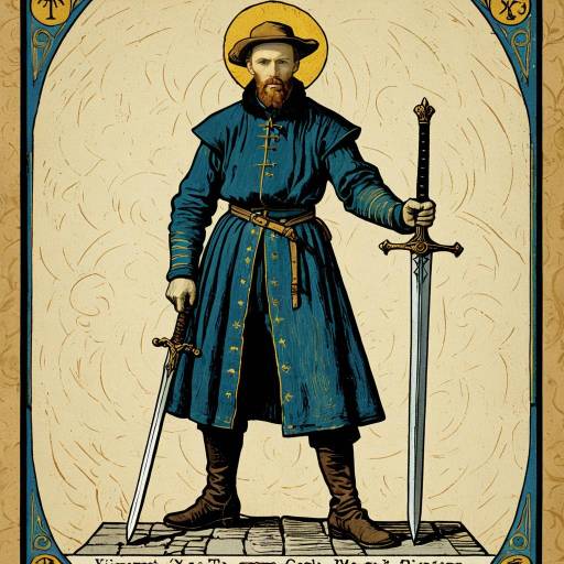 Medieval Knight Illustration with Swords