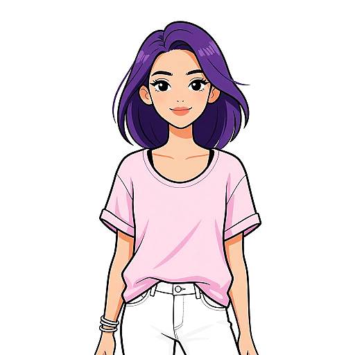 Smiling Woman in Casual Blush Pink