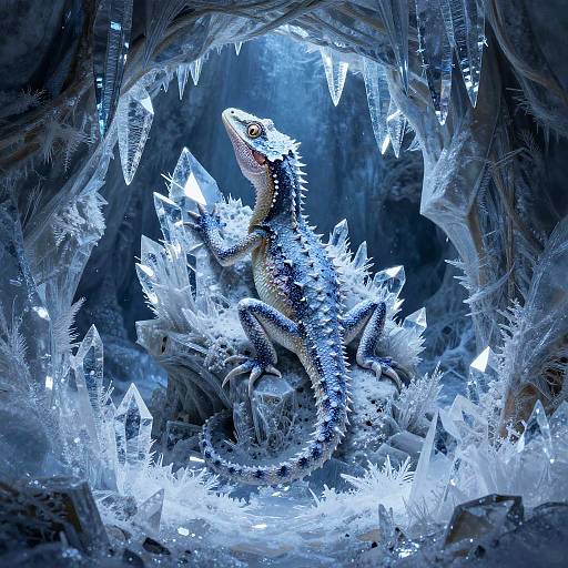 Frozen Basilisk in Crystal Cavern