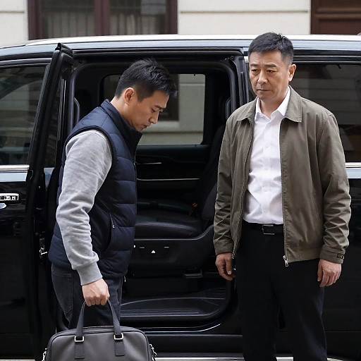 Urban SUV Scene with Two Men