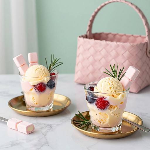 Vibrant Dessert Presentation on Marble Table