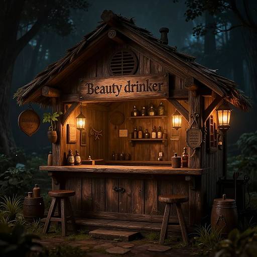 Constructivism Style Fantasy Tavern Night