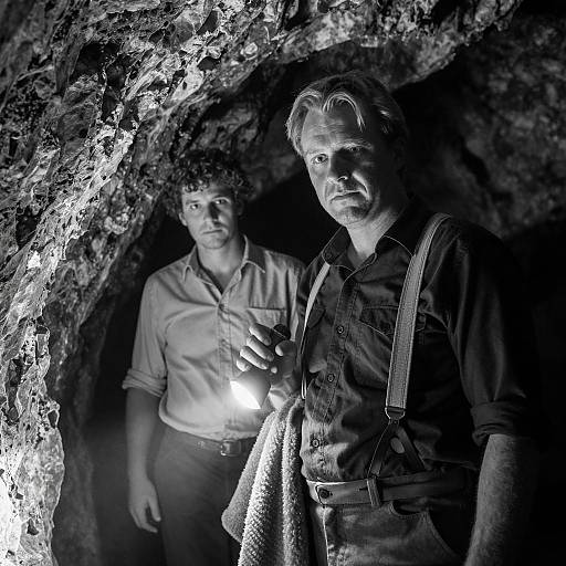 Exploring a Cave: A B&W Snapshot