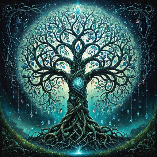 Surrealistic Tree of Life with Ethereal Crystals Surrealistic Tree of Life with Ethereal Crystals
