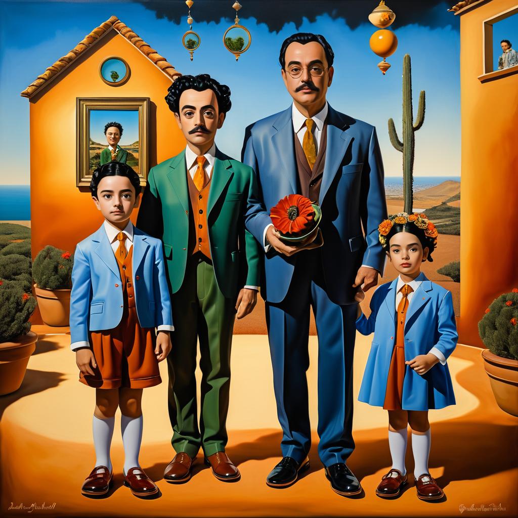 Surreal Family Portrait: Stepdad and Kids