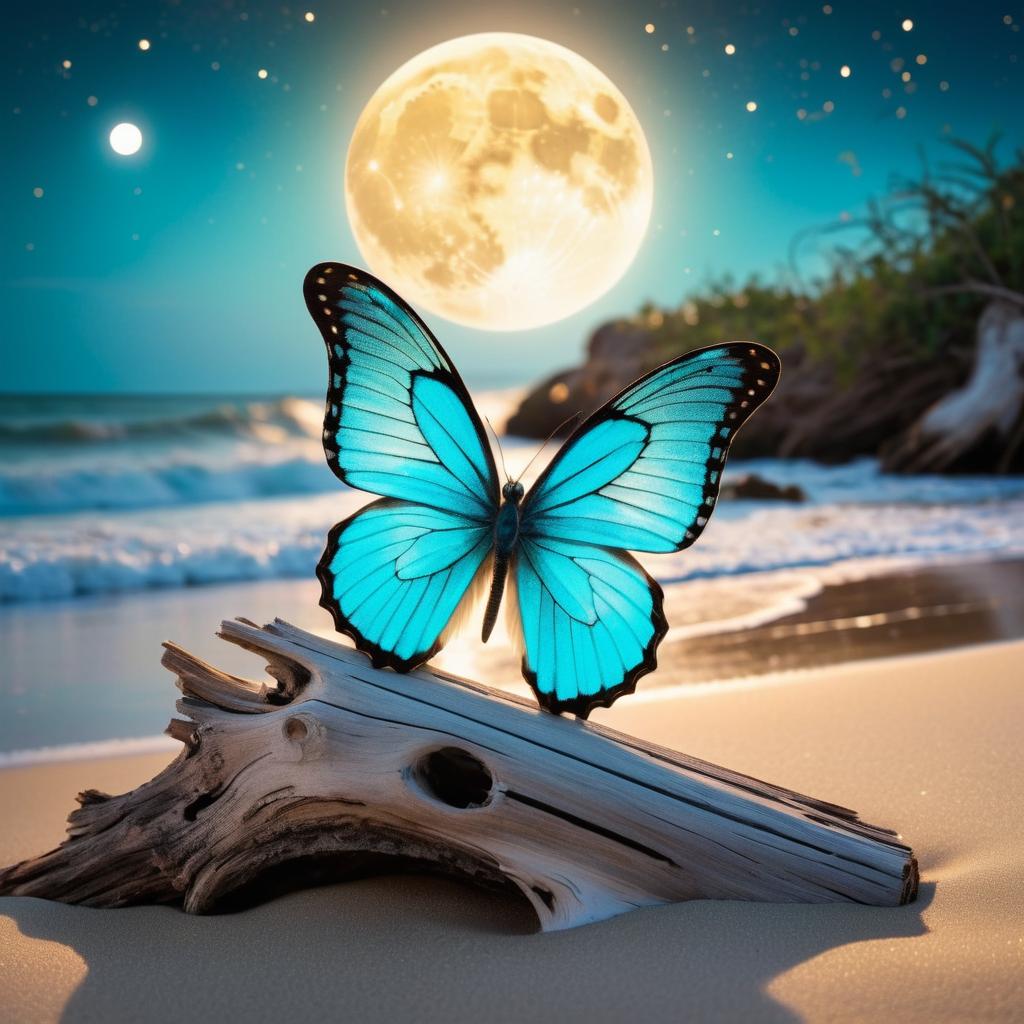 Ethereal Butterfly Howling at the Moon