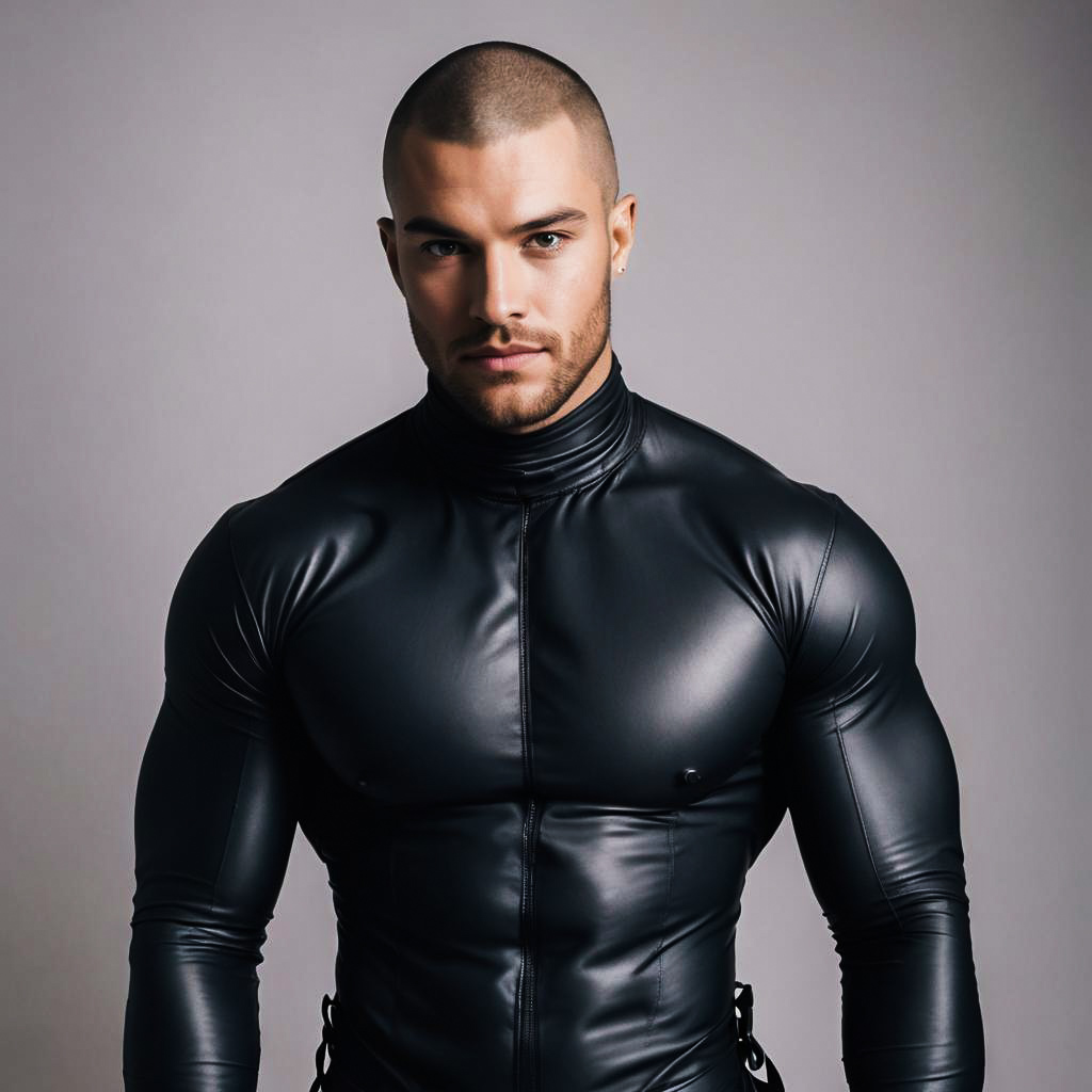 Muscular Man in Bondage Outfit Photography