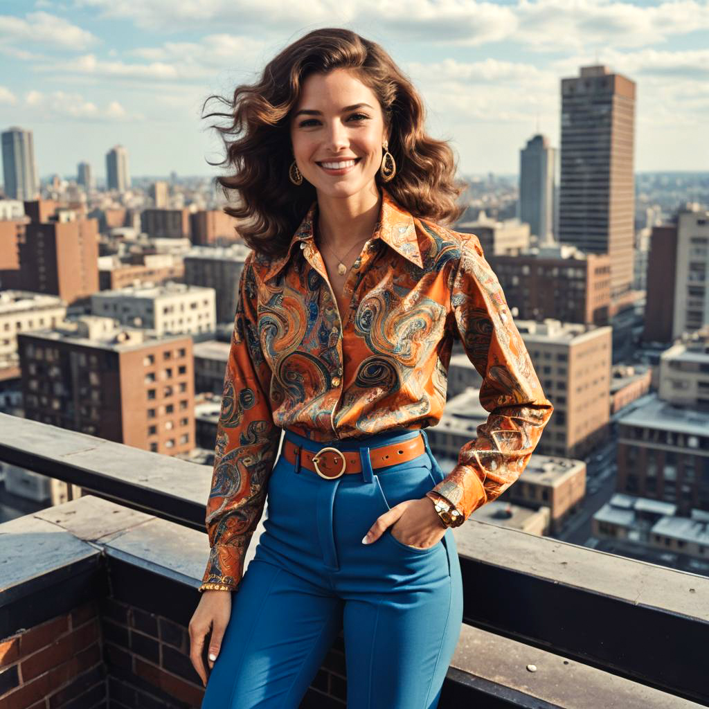 Fierce 70s Fashion on a Rooftop