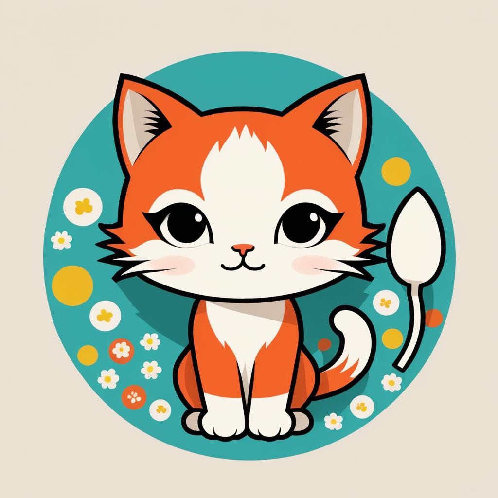 Whimsical Kitten in Nara's Style