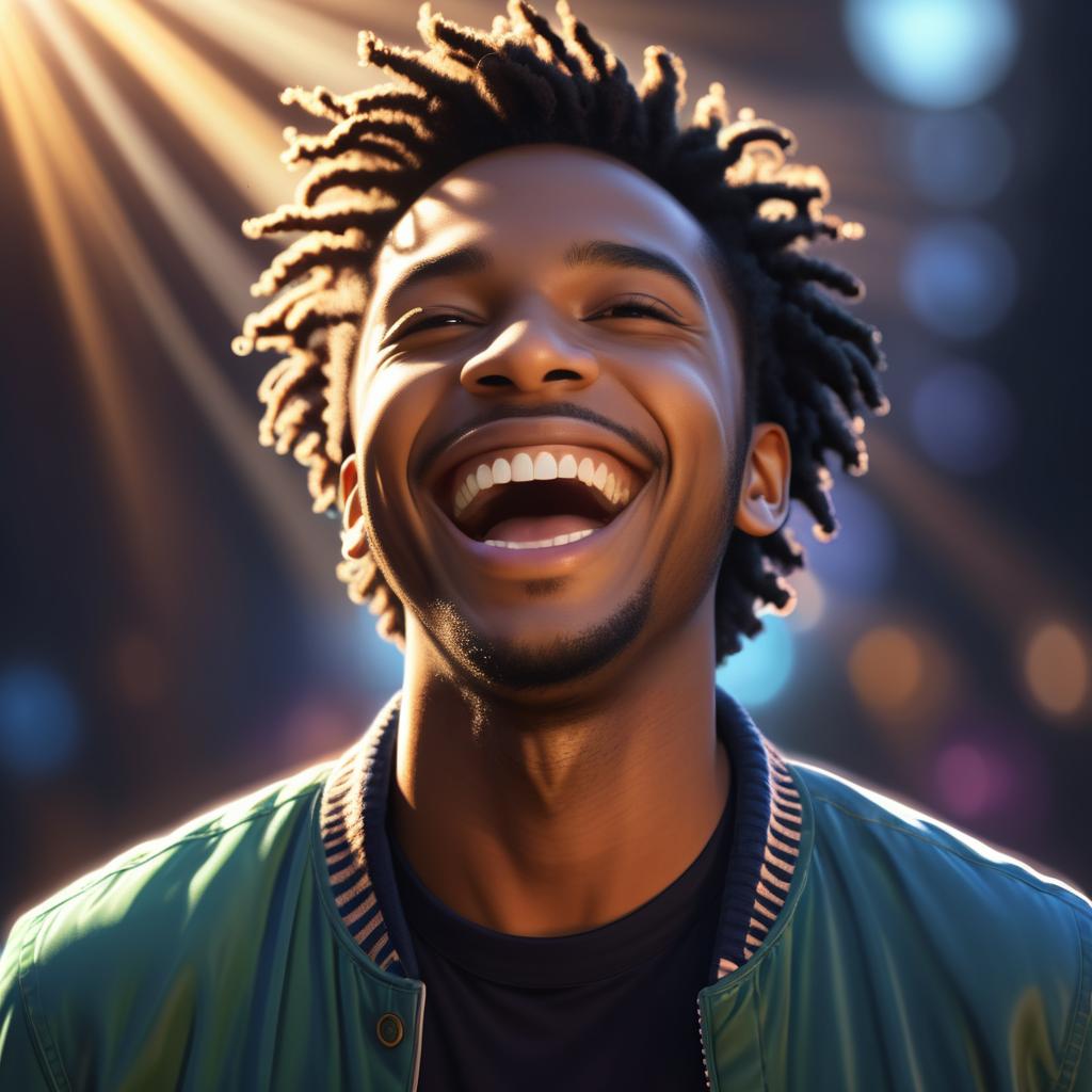 Joyful Portrait of a Laughing Young Man