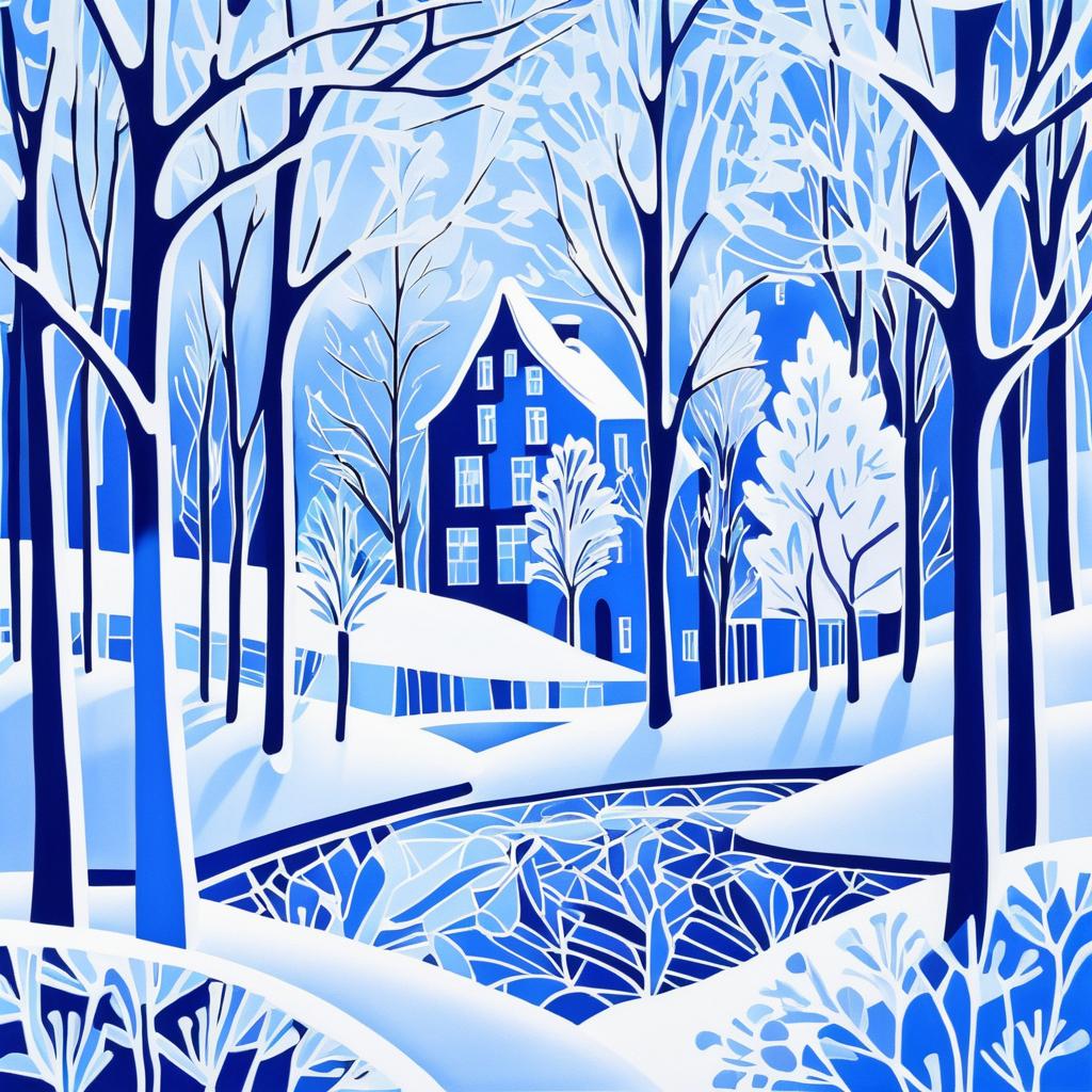 Enchanting Winter Wonderland in Matisse Style