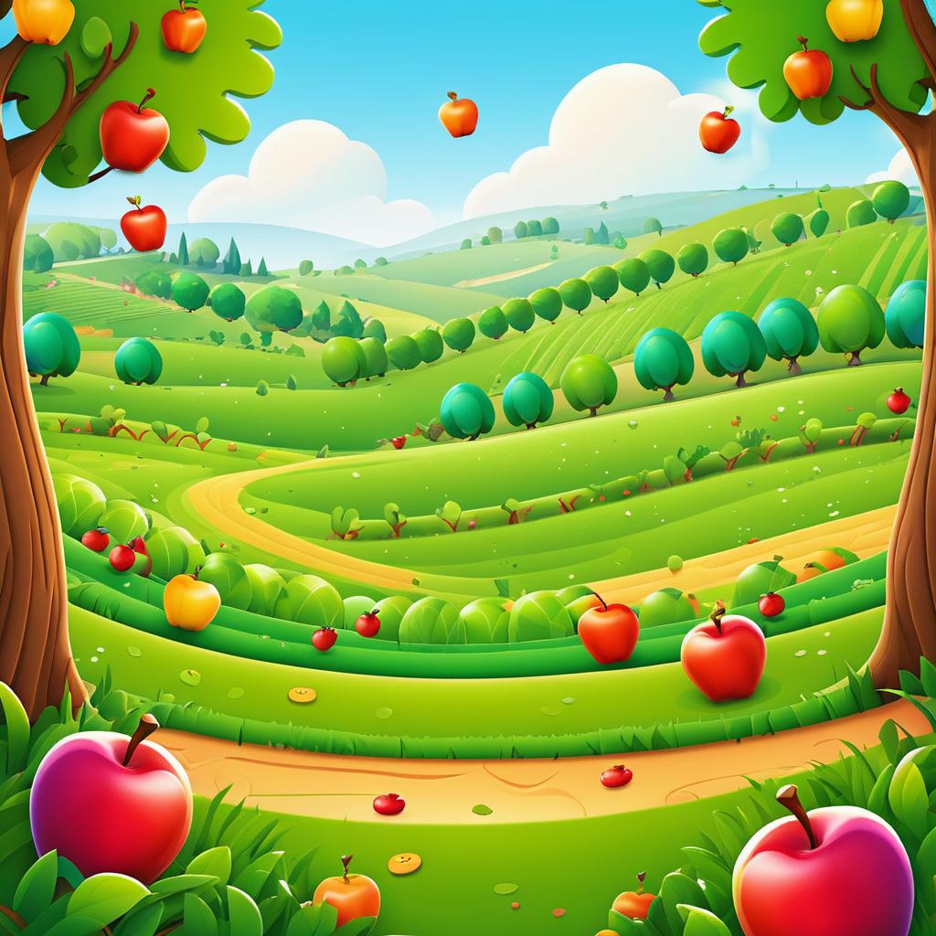 Vibrant Orchard Background for Happy Worm