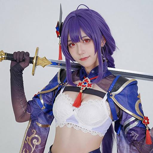Asian Woman Cosplay with Sword