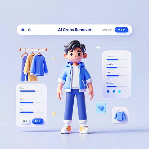 Futuristic AI Clothes Remover UI