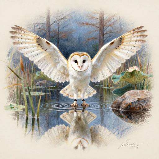 Moonlit Barn Owl in Cypress Swamp