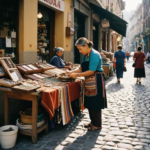 Cinematic Street Vendor with Handmade Jewelry