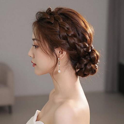 Elegant Profile of Woman with Updo