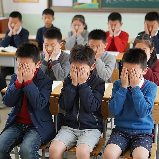 Bored Children in Classroom Setting